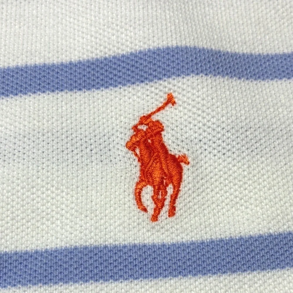 Polo Ralph Lauren Striped Cotton Pique Polo Shirt Orange Pony XXL Preppy
